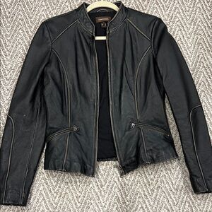 Women's Danier Black / Brown Leather Jacket. Small